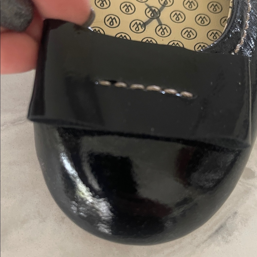 Martin + Osa black patent leather bow ballet flats size 7 - Picture 5 of 16